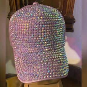 purple bedazzled womens hat